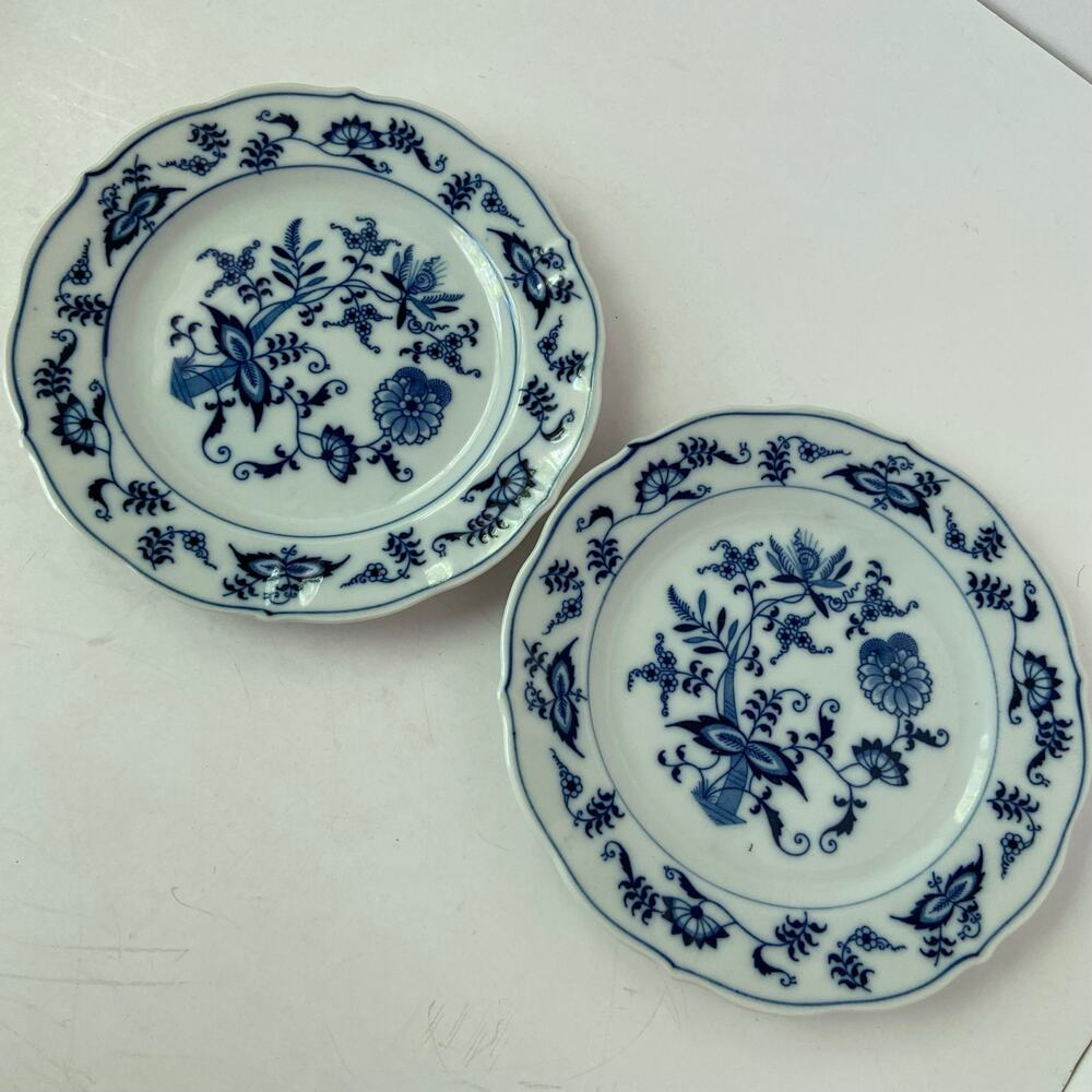 (2) Blue Danube Bread & Butter Plate Vintage Japan Blue Onion Rectangle MarkGUC